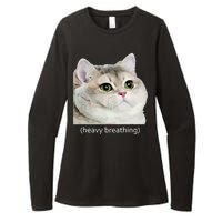 Heavy Breathing Cat Womens CVC Long Sleeve Shirt