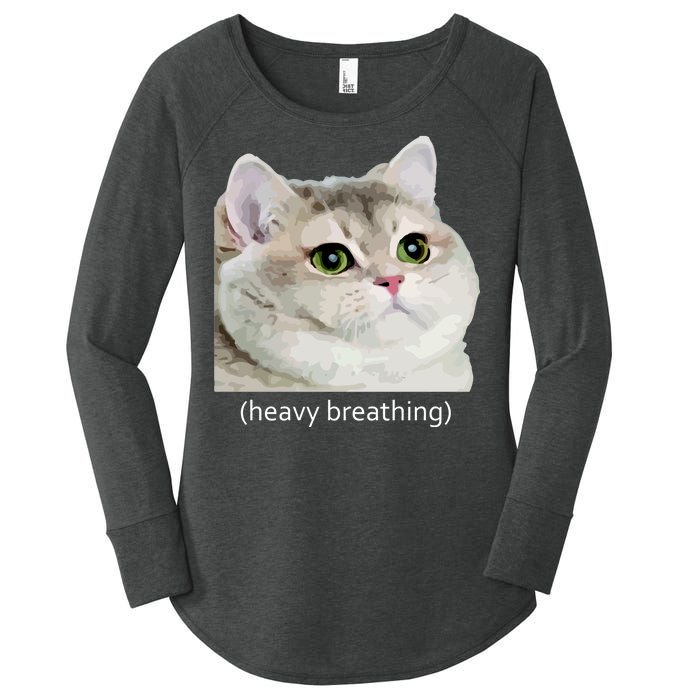 Heavy Breathing Cat Women's Perfect Tri Tunic Long Sleeve Shirt