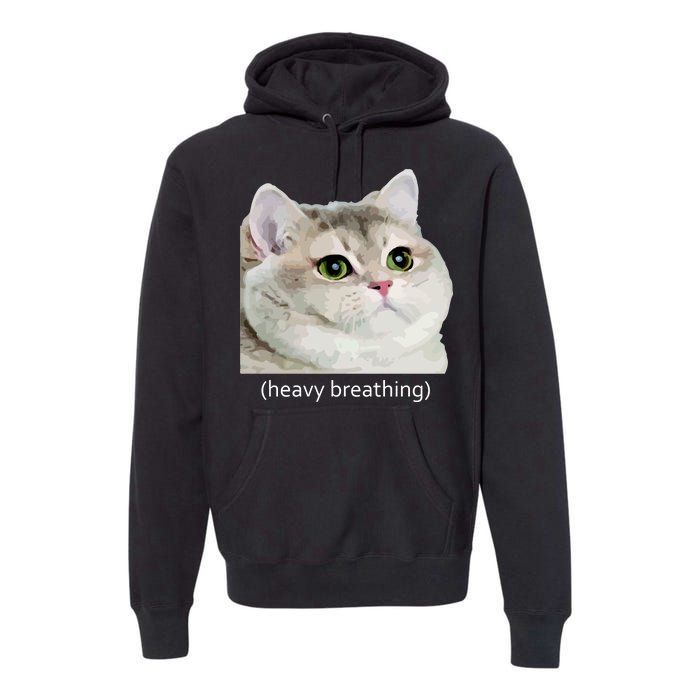 Heavy Breathing Cat Premium Hoodie