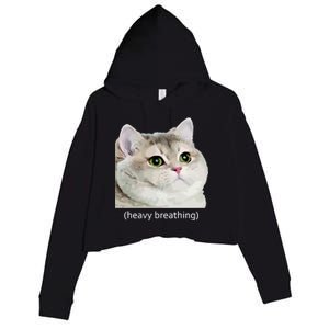 Heavy Breathing Cat Crop Fleece Hoodie