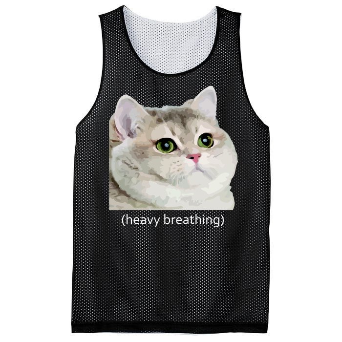 Heavy Breathing Cat Mesh Reversible Basketball Jersey Tank