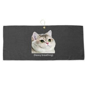 Heavy Breathing Cat Large Microfiber Waffle Golf Towel