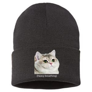 Heavy Breathing Cat Sustainable Knit Beanie