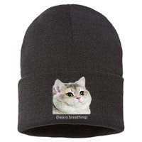 Heavy Breathing Cat Sustainable Knit Beanie