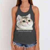 Heavy Breathing Cat Women's Knotted Racerback Tank