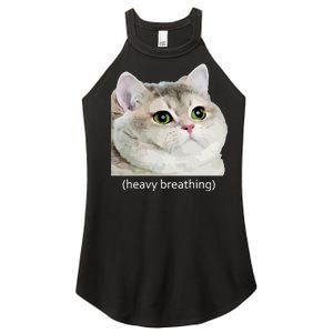 Heavy Breathing Cat Women's Perfect Tri Rocker Tank