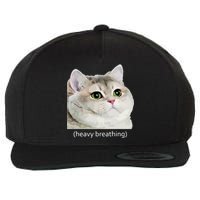 Heavy Breathing Cat Wool Snapback Cap