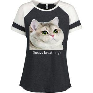 Heavy Breathing Cat Enza Ladies Jersey Colorblock Tee