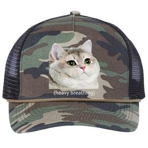 Heavy Breathing Cat Retro Rope Trucker Hat Cap