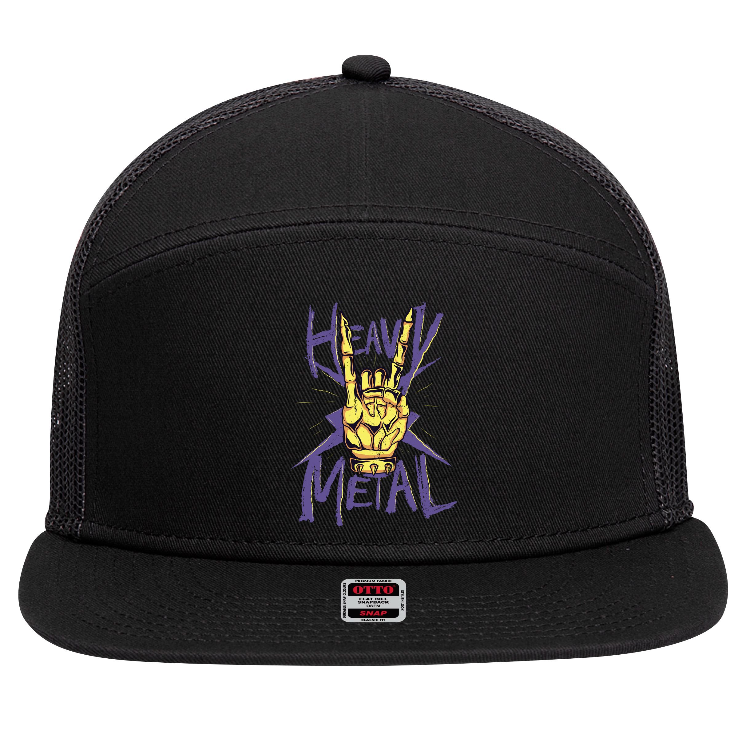 Heavy Metal 7 Panel Mesh Trucker Snapback Hat
