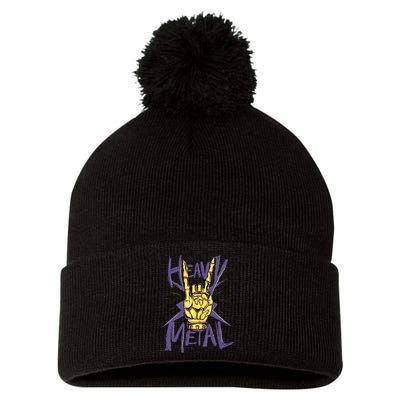 Heavy Metal Pom Pom 12in Knit Beanie