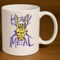 Heavy Metal 11oz C Handle Ceramic Mug