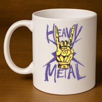 Heavy Metal 11oz C Handle Ceramic Mug