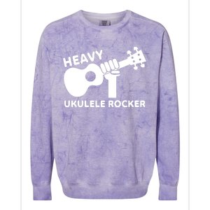 Heavy Ukulele Rocker Musical Instrument Acoustic Guitar Colorblast Crewneck Sweatshirt