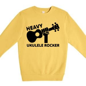 Heavy Ukulele Rocker Musical Instrument Acoustic Guitar Premium Crewneck Sweatshirt