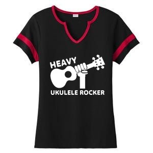 Heavy Ukulele Rocker Musical Instrument Acoustic Guitar Ladies Halftime Notch Neck Tee