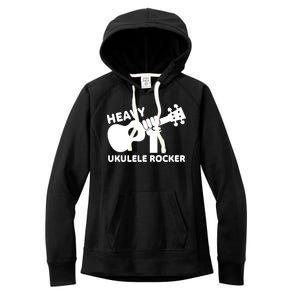 Heavy Ukulele Rocker Musical Instrument Acoustic Guitar Women's Fleece Hoodie