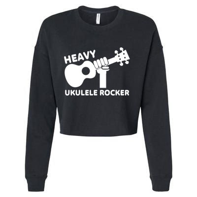 Heavy Ukulele Rocker Musical Instrument Acoustic Guitar Cropped Pullover Crew