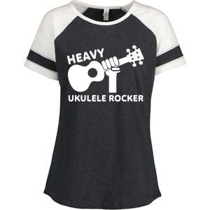 Heavy Ukulele Rocker Musical Instrument Acoustic Guitar Enza Ladies Jersey Colorblock Tee