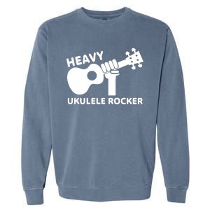 Heavy Ukulele Rocker Musical Instrument Acoustic Guitar Garment-Dyed Sweatshirt