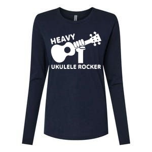 Heavy Ukulele Rocker Musical Instrument Acoustic Guitar Womens Cotton Relaxed Long Sleeve T-Shirt