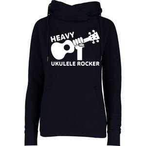 Heavy Ukulele Rocker Musical Instrument Acoustic Guitar Womens Funnel Neck Pullover Hood