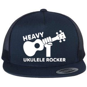 Heavy Ukulele Rocker Musical Instrument Acoustic Guitar Flat Bill Trucker Hat