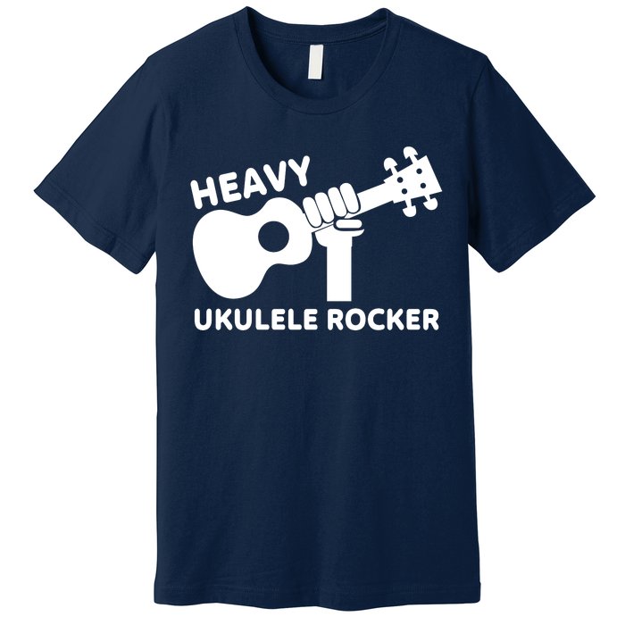 Heavy Ukulele Rocker Musical Instrument Acoustic Guitar Premium T-Shirt