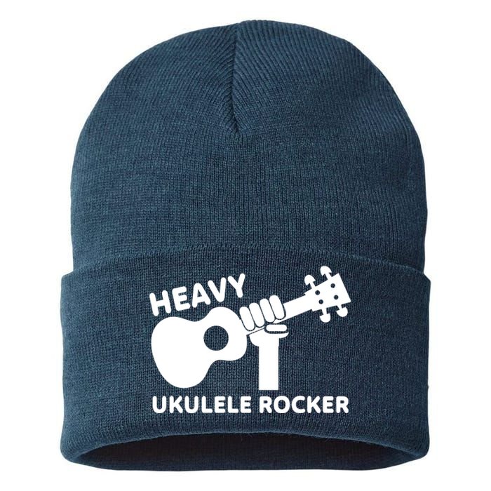 Heavy Ukulele Rocker Musical Instrument Acoustic Guitar Sustainable Knit Beanie