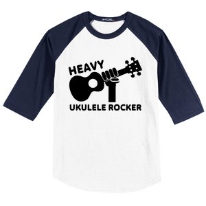 Heavy Ukulele Rocker Musical Instrument Acoustic Guitar Baseball Sleeve Shirt