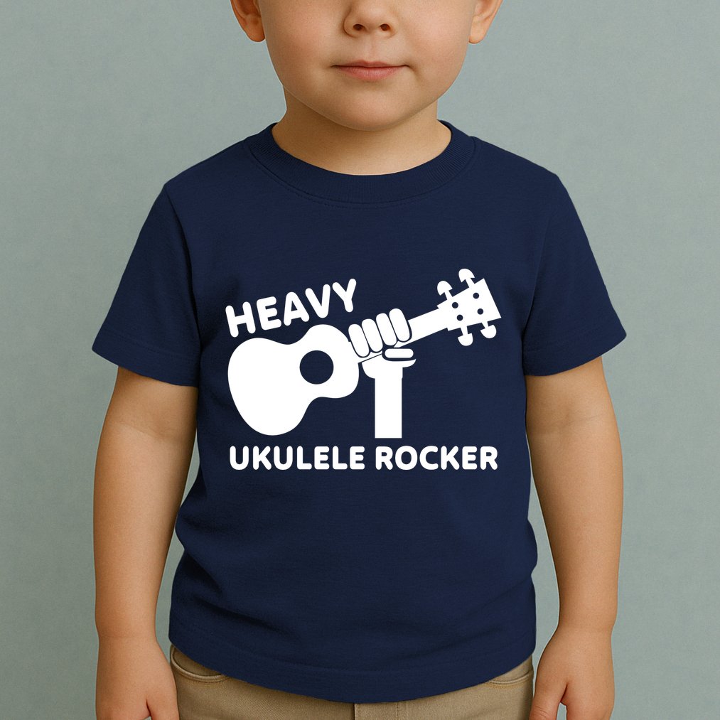 Heavy Ukulele Rocker Musical Instrument Acoustic Guitar Toddler T-Shirt