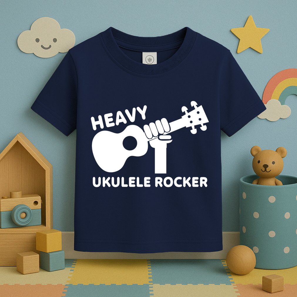 Heavy Ukulele Rocker Musical Instrument Acoustic Guitar Toddler T-Shirt