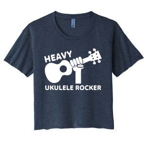 Heavy Ukulele Rocker Musical Instrument Acoustic Guitar Women's Crop Top Tee