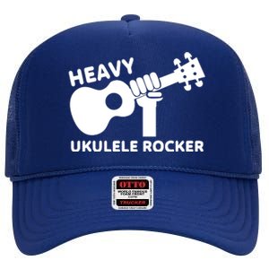 Heavy Ukulele Rocker Musical Instrument Acoustic Guitar High Crown Mesh Back Trucker Hat