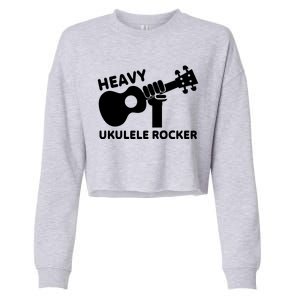 Heavy Ukulele Rocker Musical Instrument Acoustic Guitar Cropped Pullover Crew