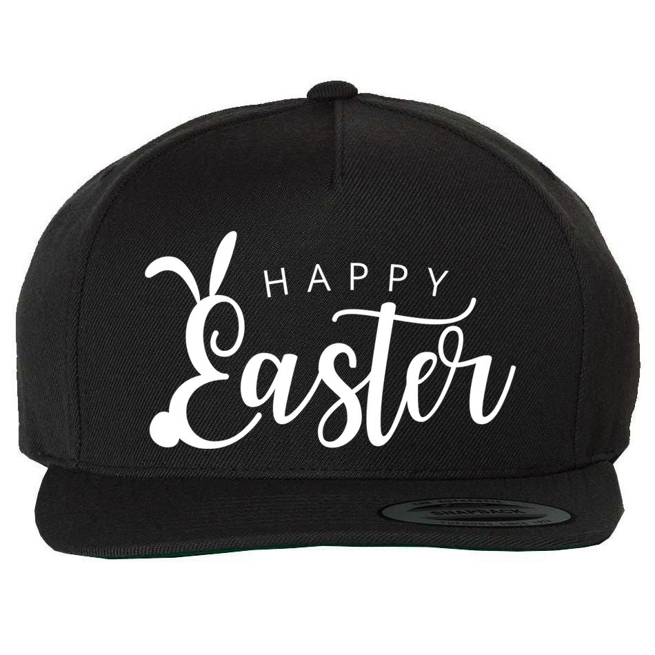 Happy Easter Bunny Holiday Wool Snapback Cap