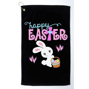 HAPPY EASTER Bunny Rabbit Egg Hunt Basket Christian Cross Platinum Collection Golf Towel