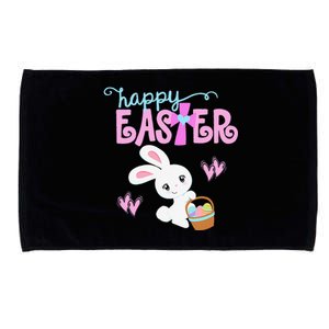 HAPPY EASTER Bunny Rabbit Egg Hunt Basket Christian Cross Microfiber Hand Towel