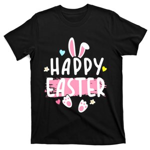 Happy Easter Bunny Rabbit Face Funny Easter Day Women T-Shirt