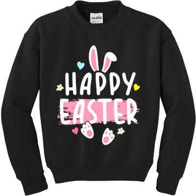 Happy Easter Bunny Rabbit Face Funny Easter Day Women Kids Sweatshirt