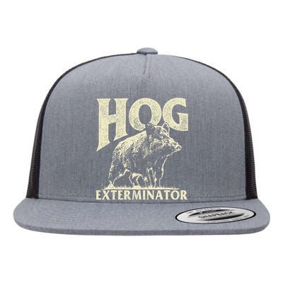 Hog Exterminator - Boar Hunting Wild Hog Hunter Flat Bill Trucker Hat