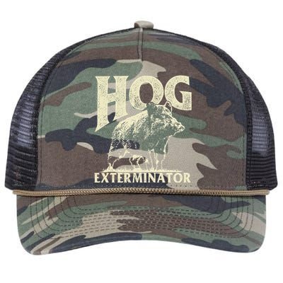 Hog Exterminator - Boar Hunting Wild Hog Hunter Retro Rope Trucker Hat Cap