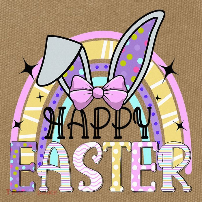Happy Easter Bunny Rabbit Face Funny Easter Day Rainbow Cotton Canvas Backpack