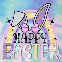 Happy Easter Bunny Rabbit Face Funny Easter Day Rainbow Legacy Tie Dye Trucker Hat