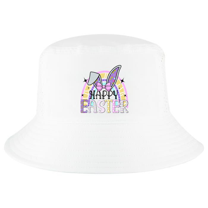 Happy Easter Bunny Rabbit Face Funny Easter Day Rainbow Cool Comfort Performance Bucket Hat