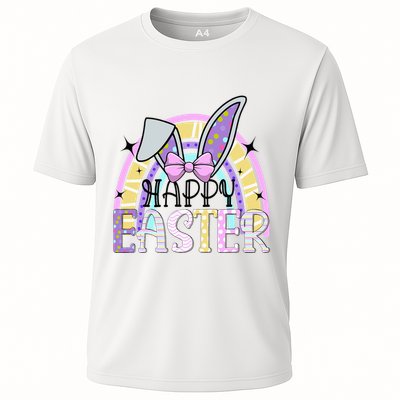 Happy Easter Bunny Rabbit Face Funny Easter Day Rainbow Performance Shirt
