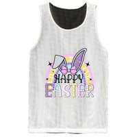 Happy Easter Bunny Rabbit Face Funny Easter Day Rainbow Mesh Reversible Basketball Jersey Tank
