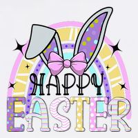 Happy Easter Bunny Rabbit Face Funny Easter Day Rainbow Cooling Performance Long Sleeve Crew