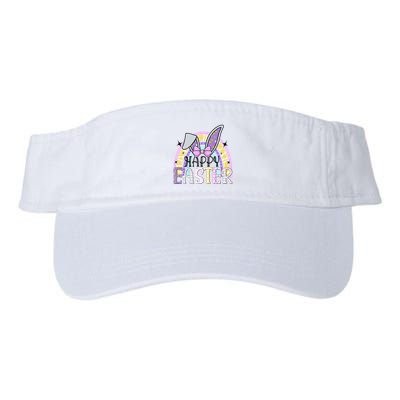 Happy Easter Bunny Rabbit Face Funny Easter Day Rainbow Visor