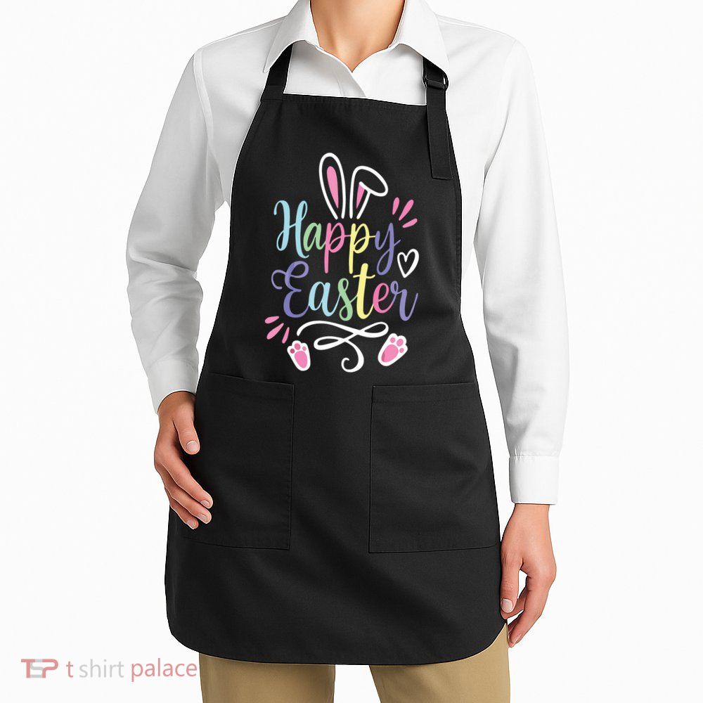 Happy Easter Bunny Rabbit Face Funny Easter Day Apron